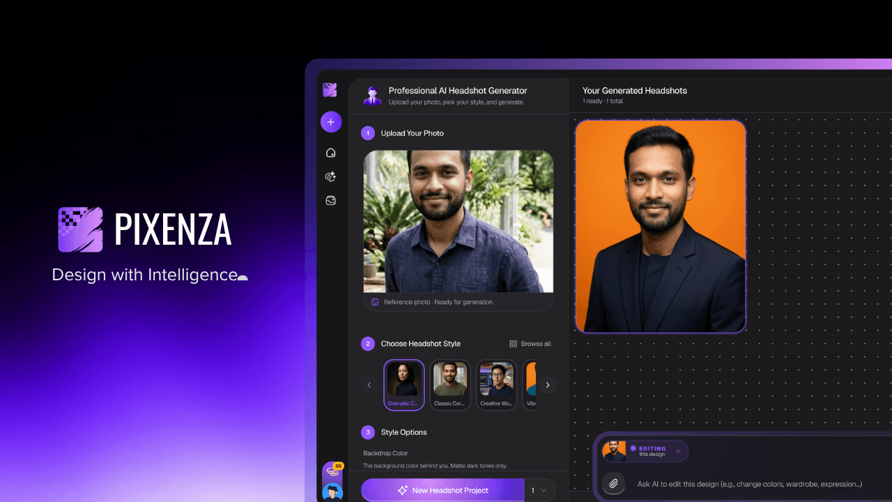 Pixenza LinkedIn AI Headshot Generator